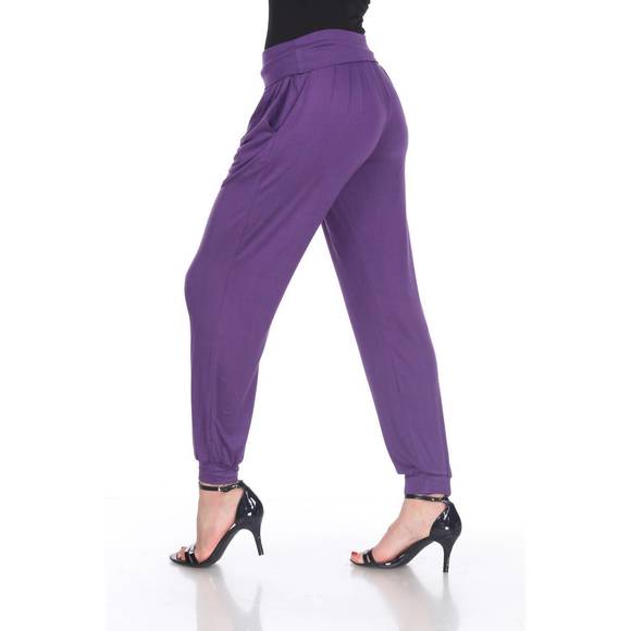 NEW WHITE MARK women's harem pants in purple - Picture 2 of 3